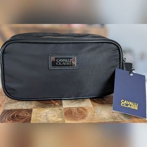 Roberto Cavalli Class Gun Metal Zip Closure Toiletry Accessories Bag Nwt ❤️